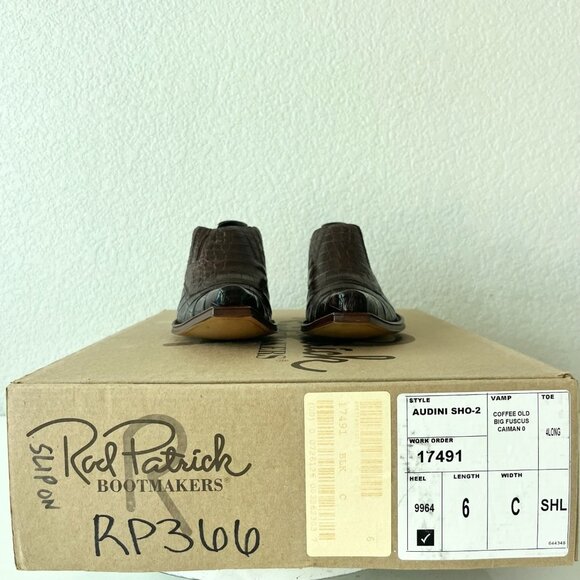 Rod Patrick Womens Brown Loafers 6C Caiman Leather Western Boots Slip On Shoes - Picture 10 of 11